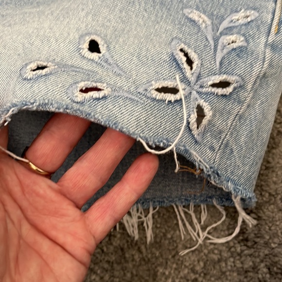 LEVI 501 high rise jean shorts with cut out detailing and button fly - Picture 11 of 13